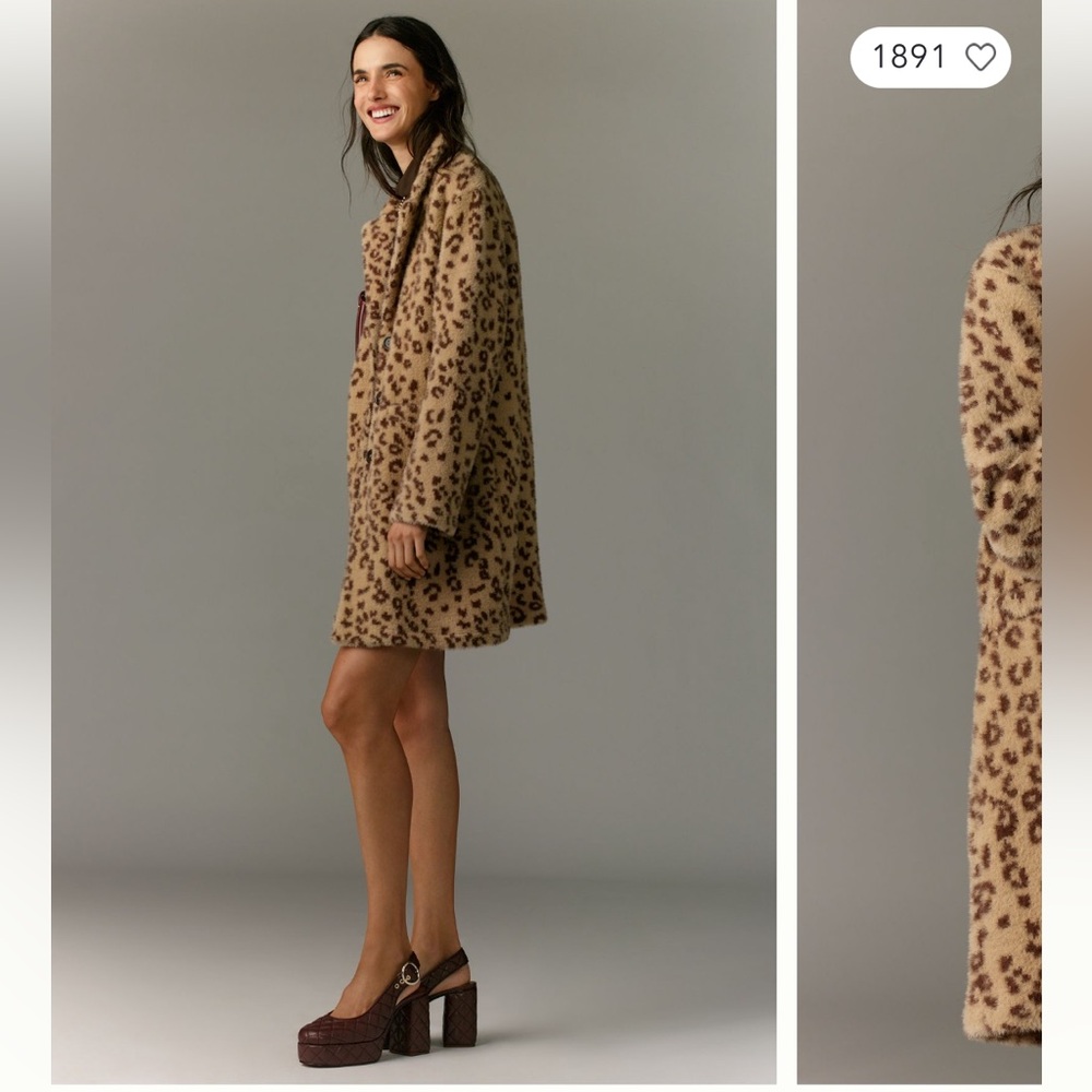 Anthropologie Sanctuary Hometown Fuzzy Knit Coat